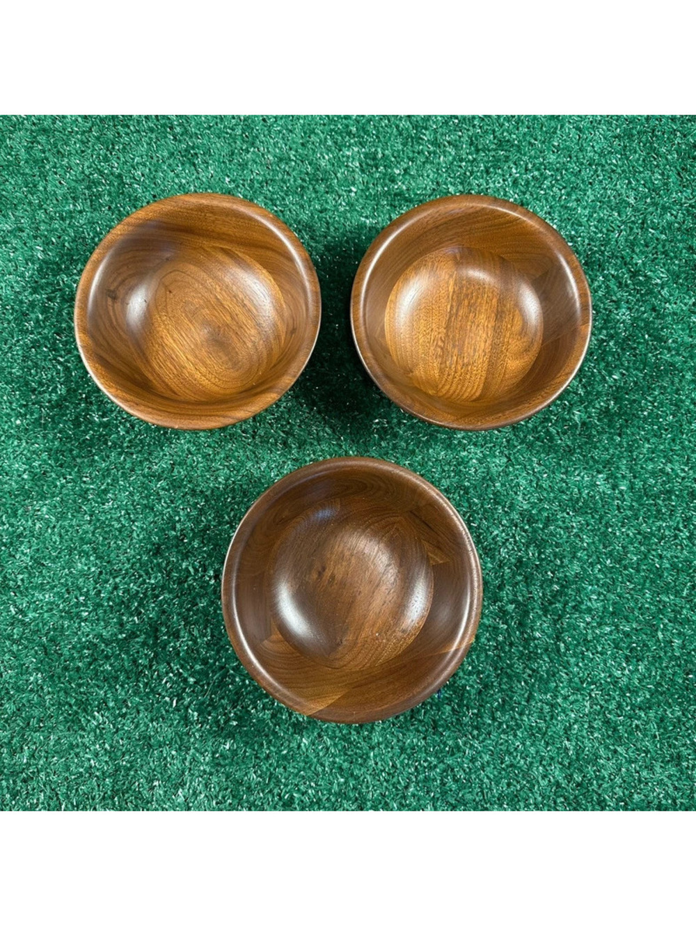 Lot of 3 Vintage mid century ozark walnutwear solid walnut salad bowls